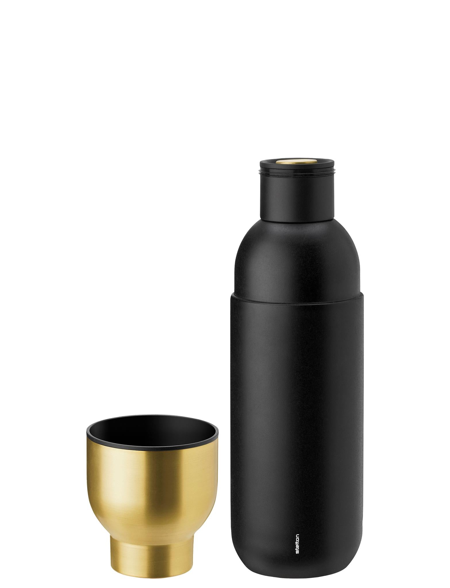 Stelton Collar Termo Bottle 0,75 L, svart/mässing
