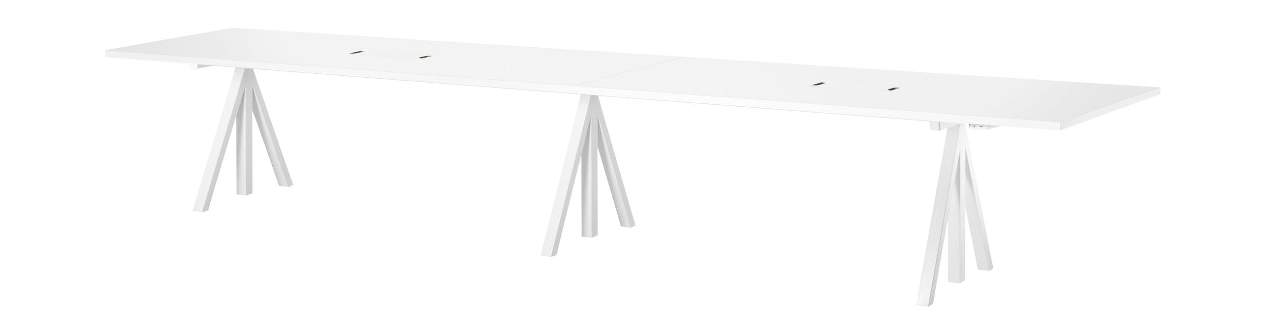 Strengmøbler Højde Justerbar konferencetabel 90x180 cm, hvid laminat