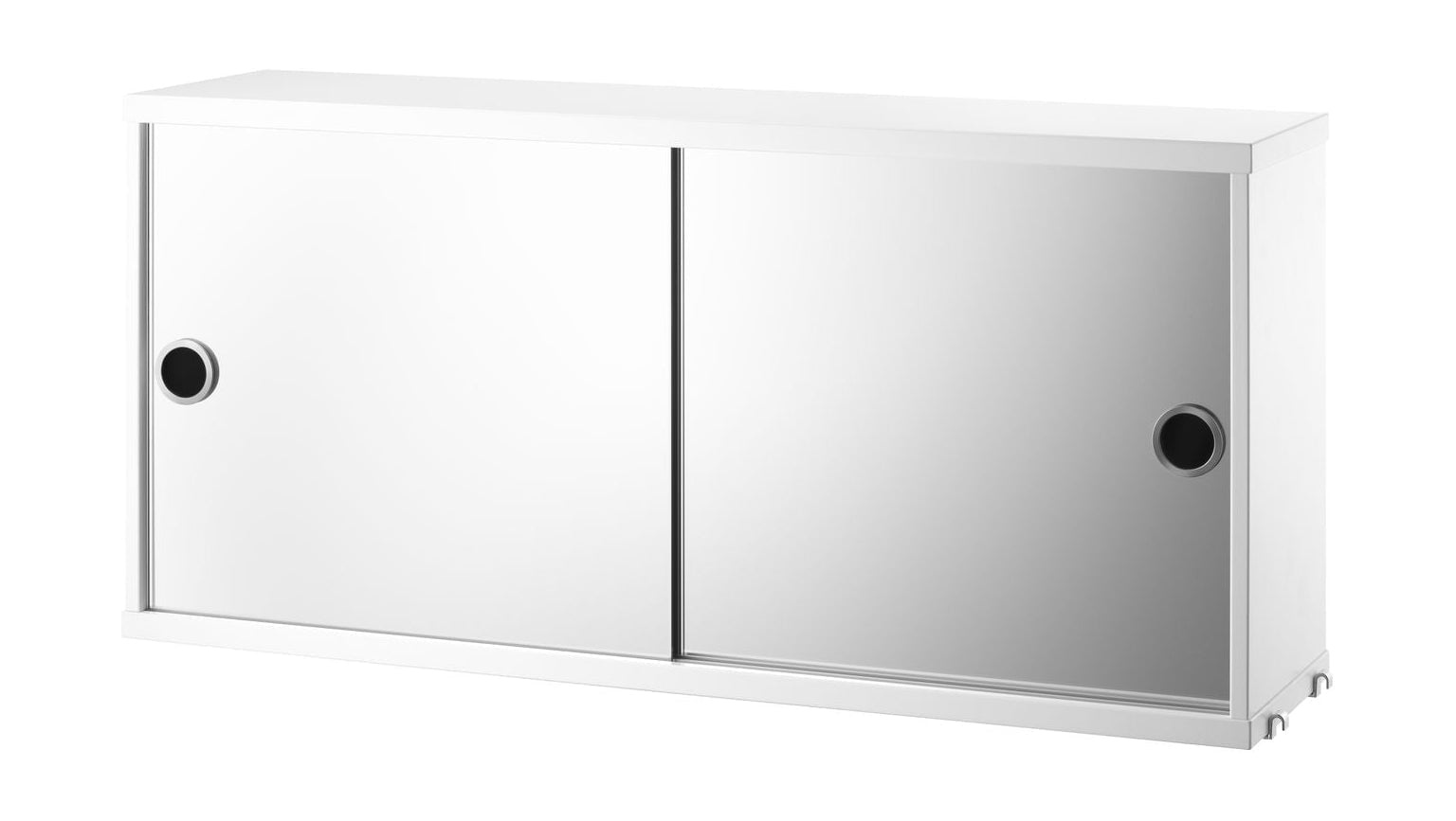 Meubles de chaîne Élément d'armoire de système String avec portes en miroir, blanc