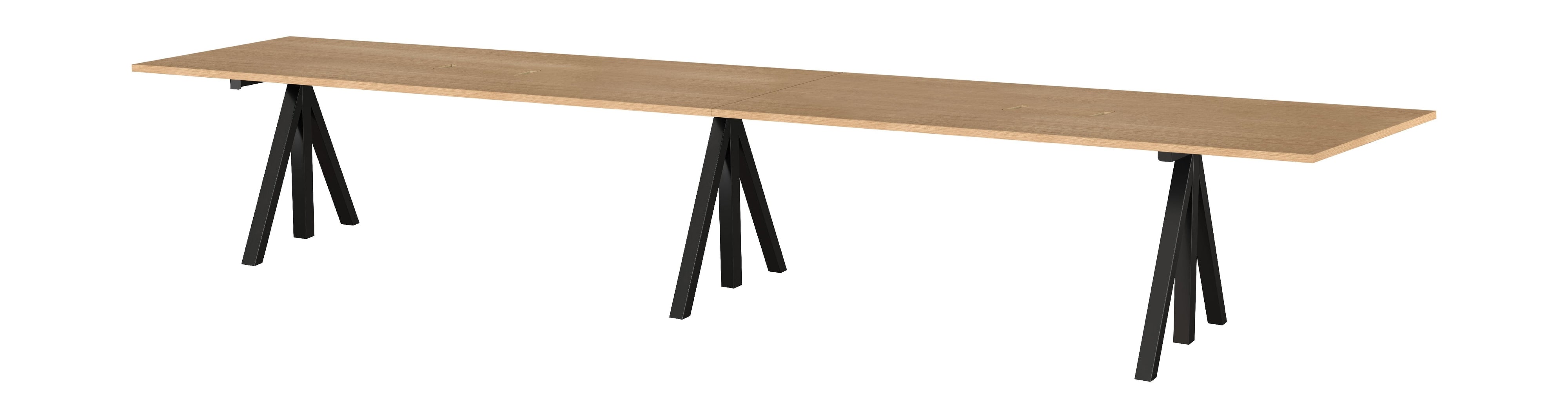 Strängmöbler höjd justerbar konferens tabell 90x180 cm, ek/svart