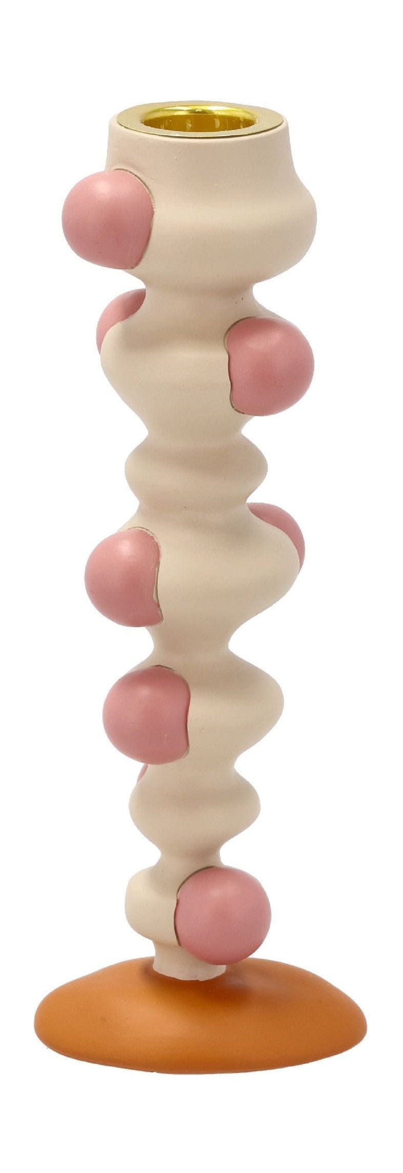 Villa Collection Styles Candle Holder med prikker, Offwhite/Pink