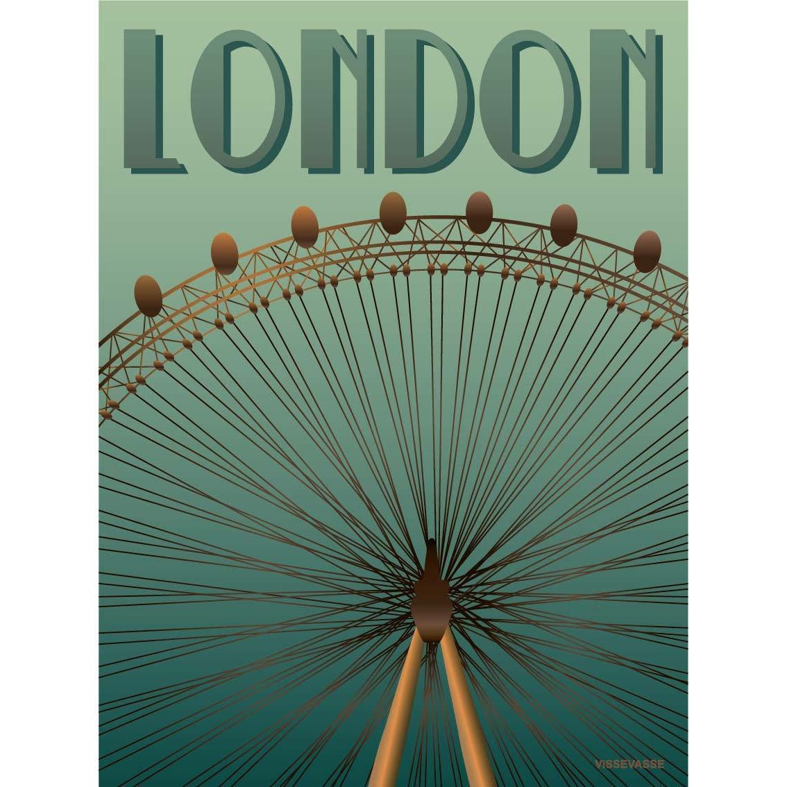 Vissevasse London Eye Plakat, 30 X40 Cm