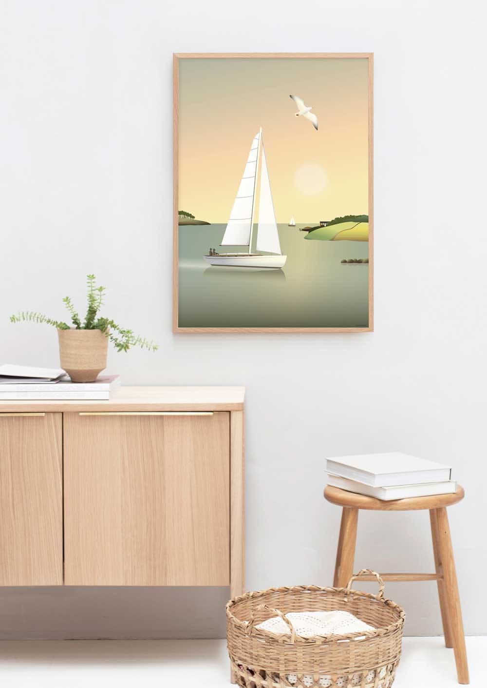 Vissevasse Sejlbått affisch, 50x70 cm