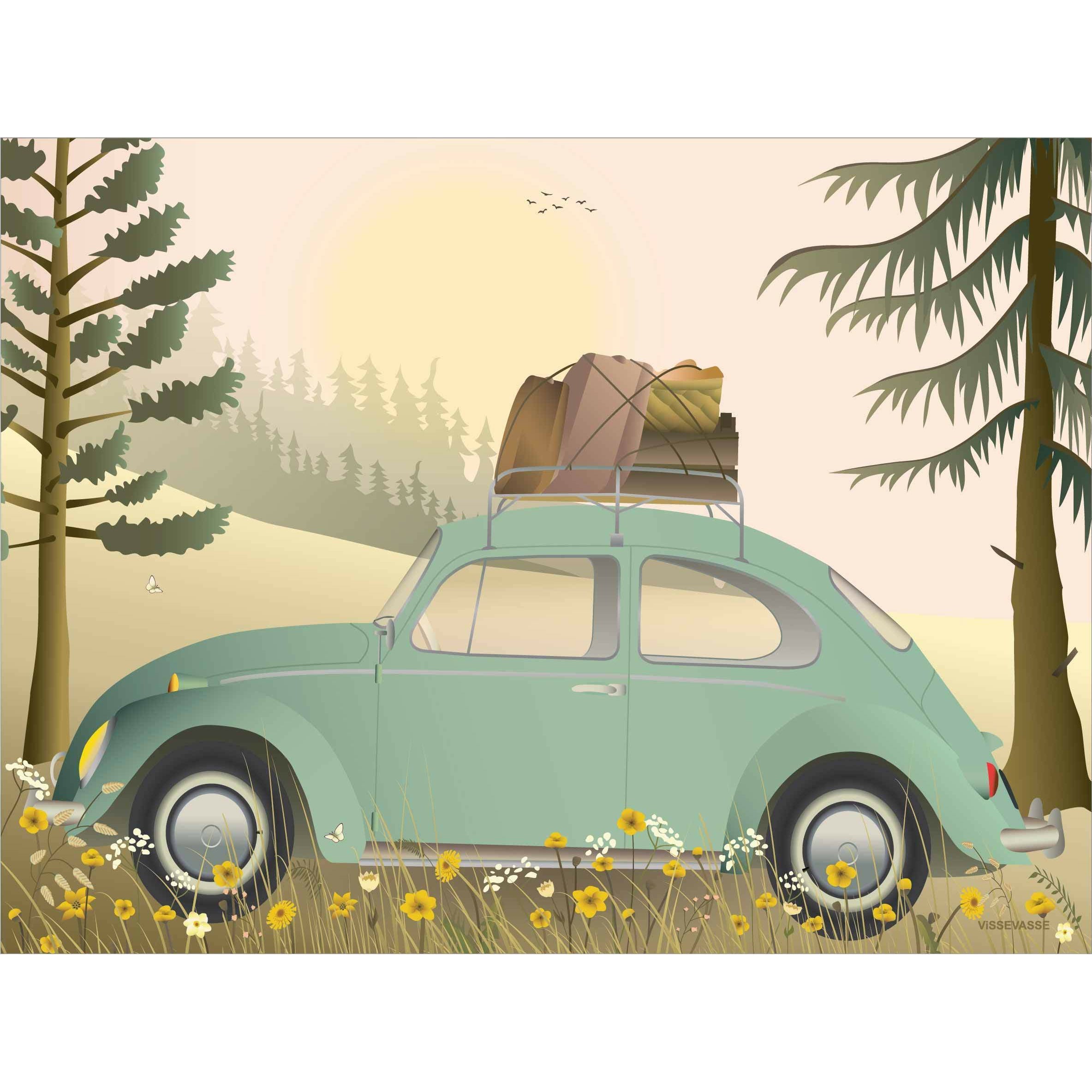 VW -Käfer -Green -Poster VW Käfer, 50 x70 cm