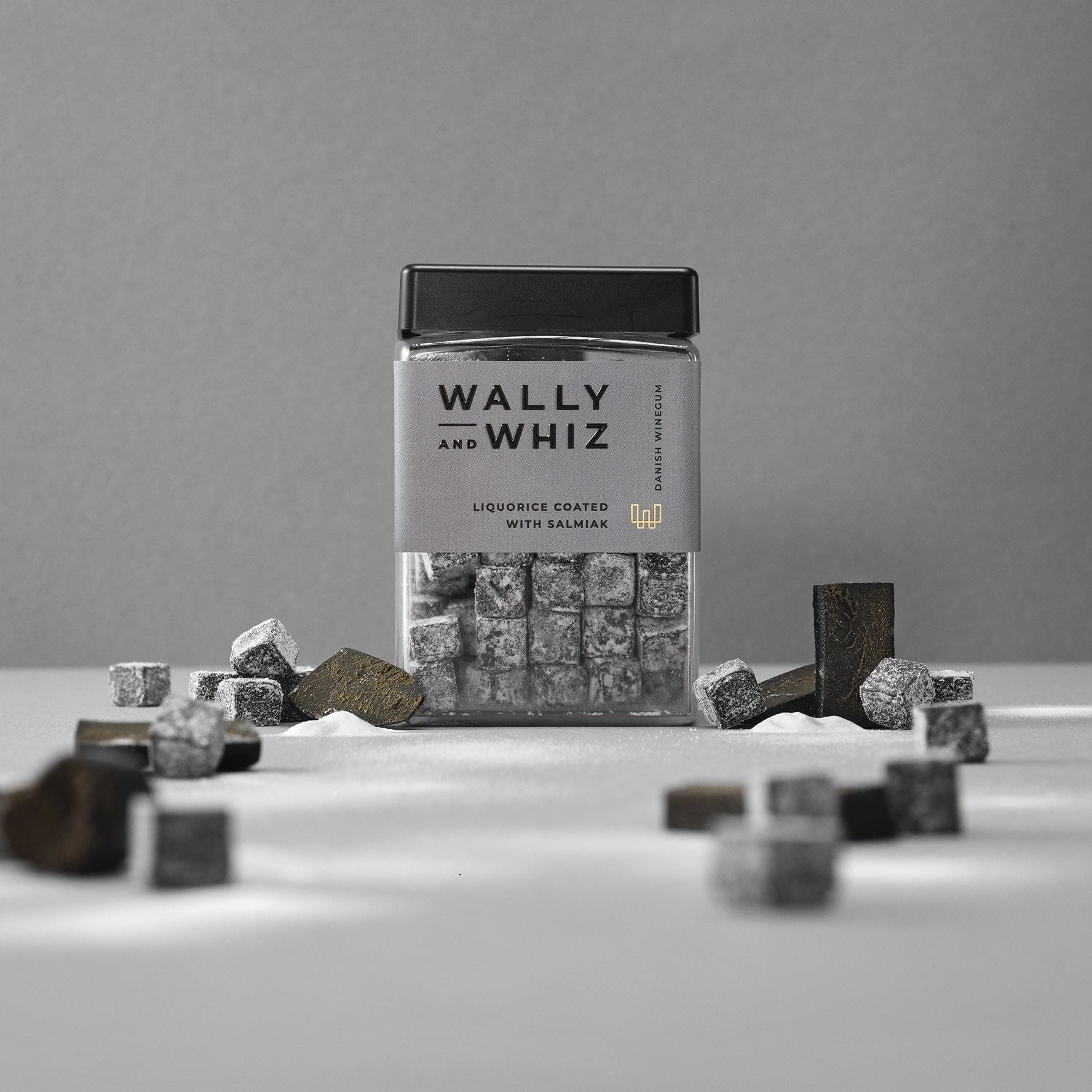 Wally og Whiz Wine Gum Cube, lakridsfrugtgummi med Salmiak, 240 g
