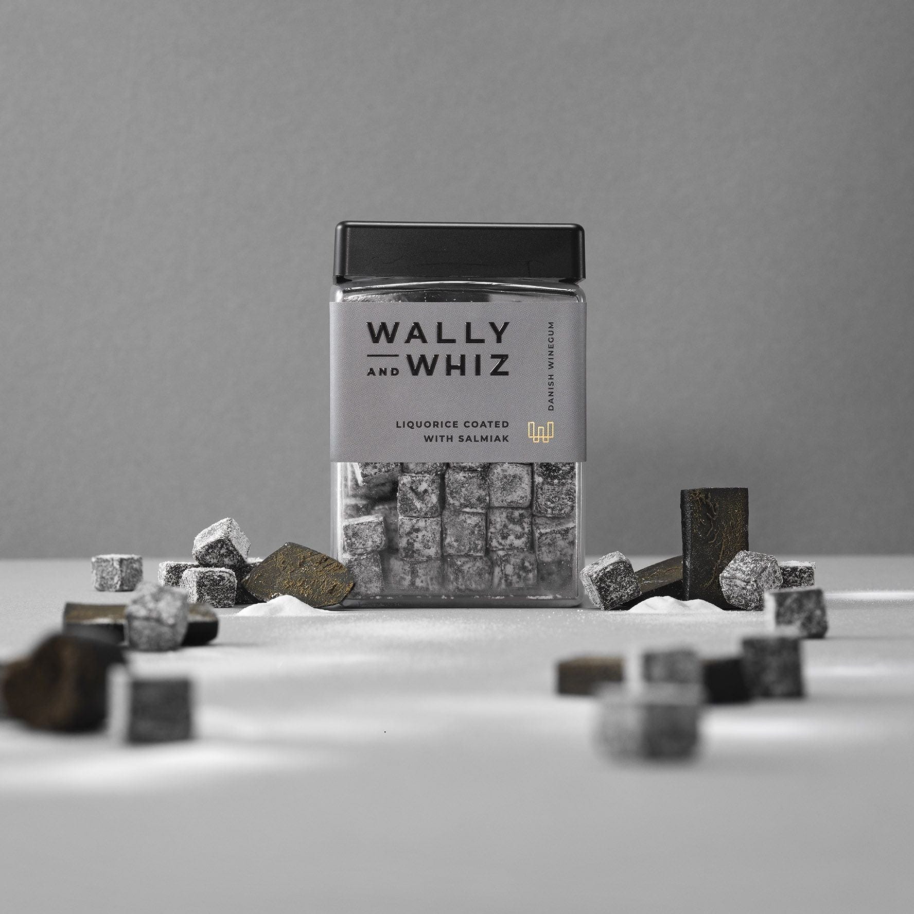 Wally och whiz vinummi kub, lakritsfruktgummi med Salmiak, 240g