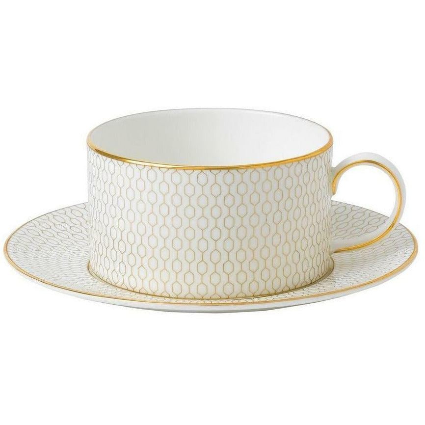 Tasse à thé Wedgwood Arris 0,18 L & Saucer, blanc / or