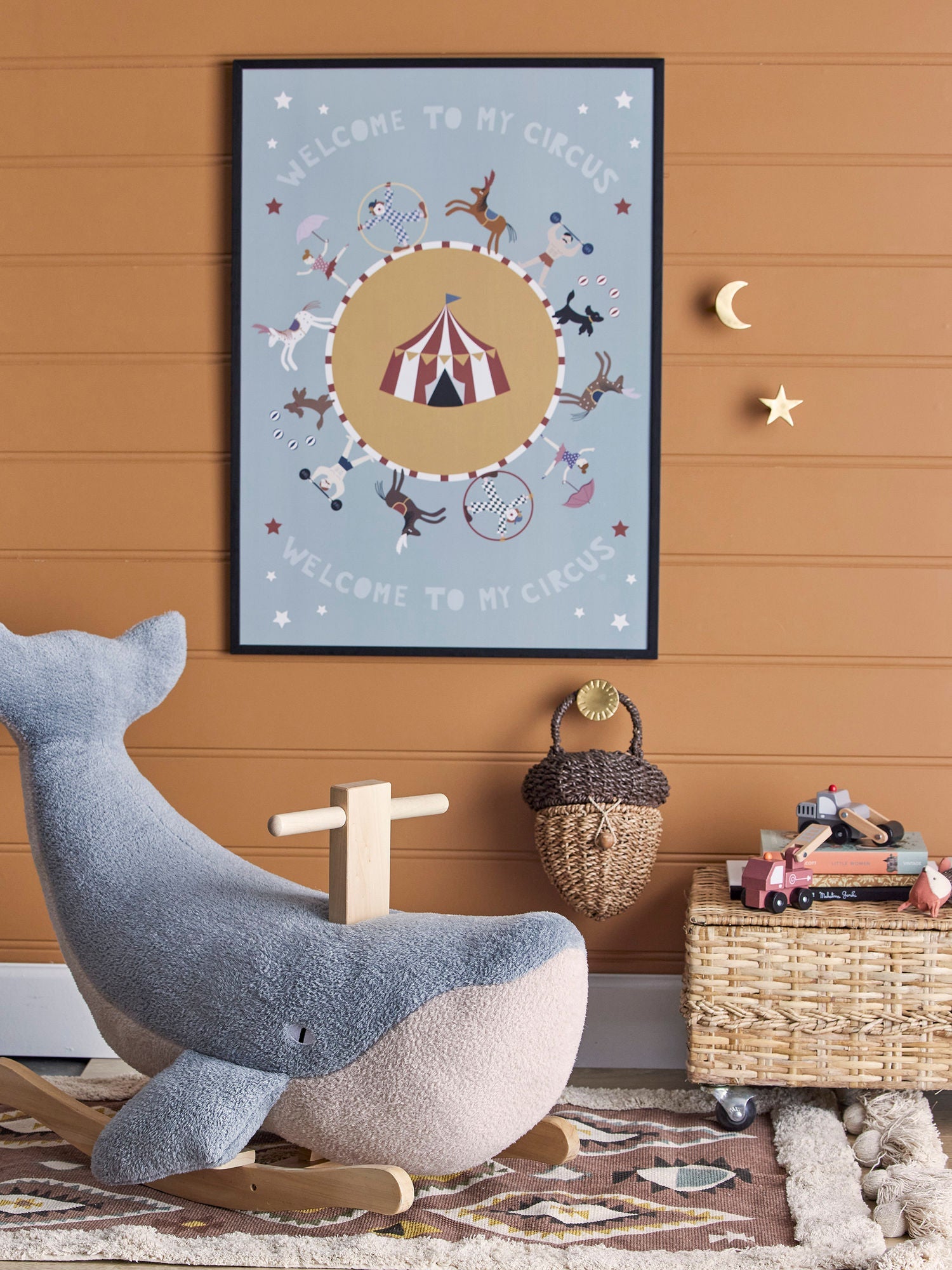 Bloomingville Mini Maximo Illustratie met frame, zwart, dennen