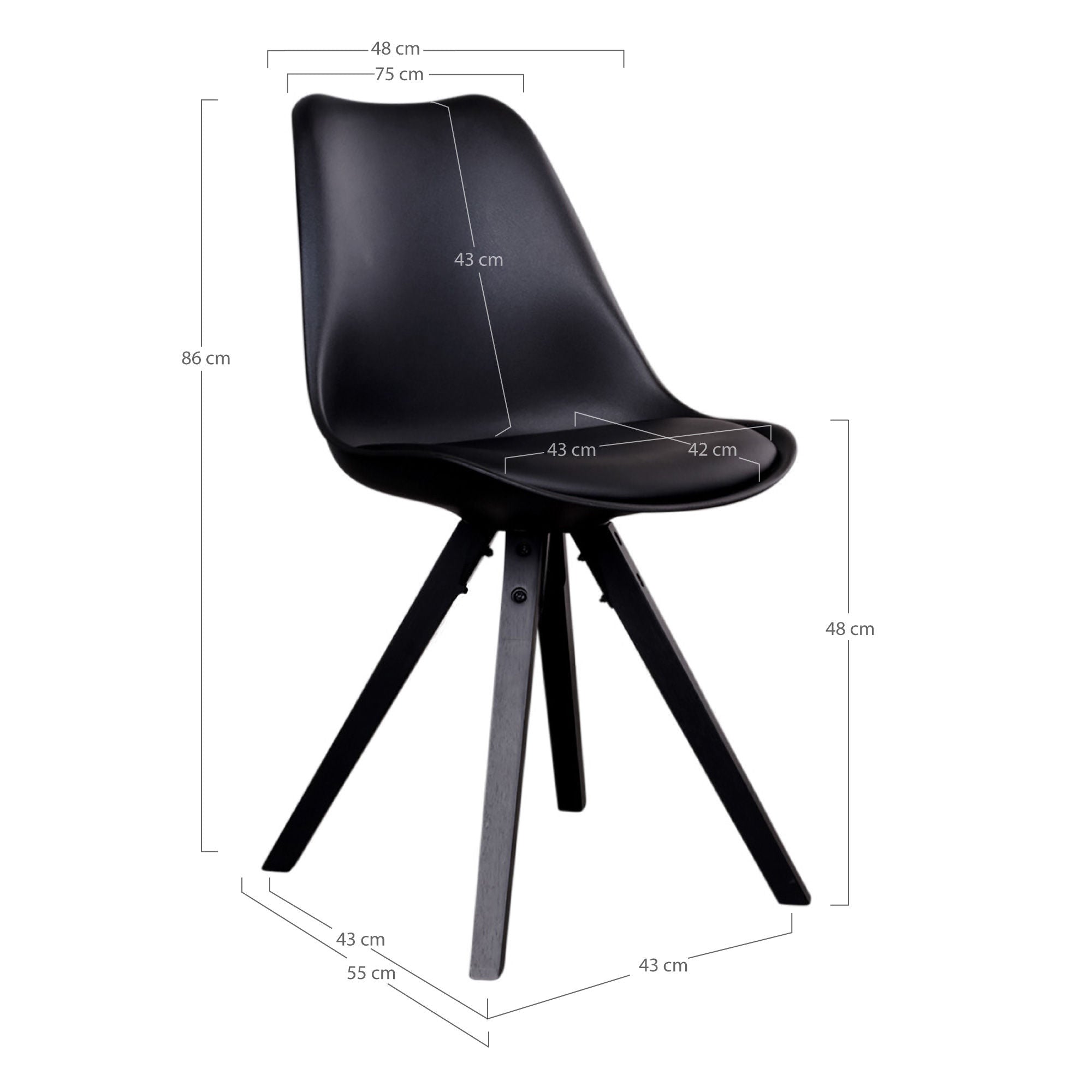 House Nordic Bergen Dining Chair - Uppsättning av 2