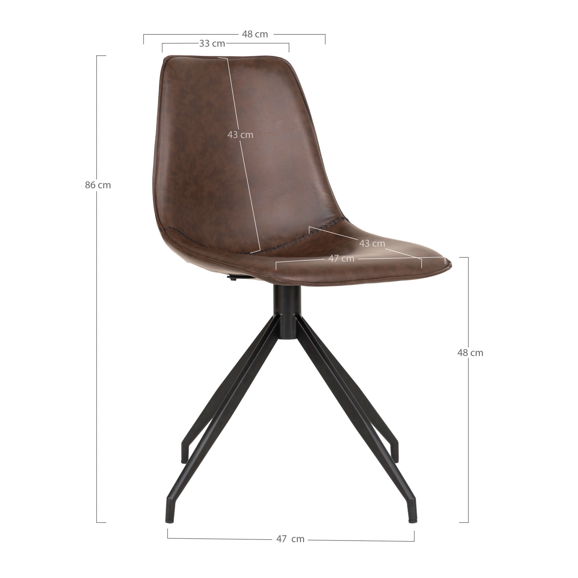 Huis Noordse Monaco Dining Chair met Swivel - set van 2