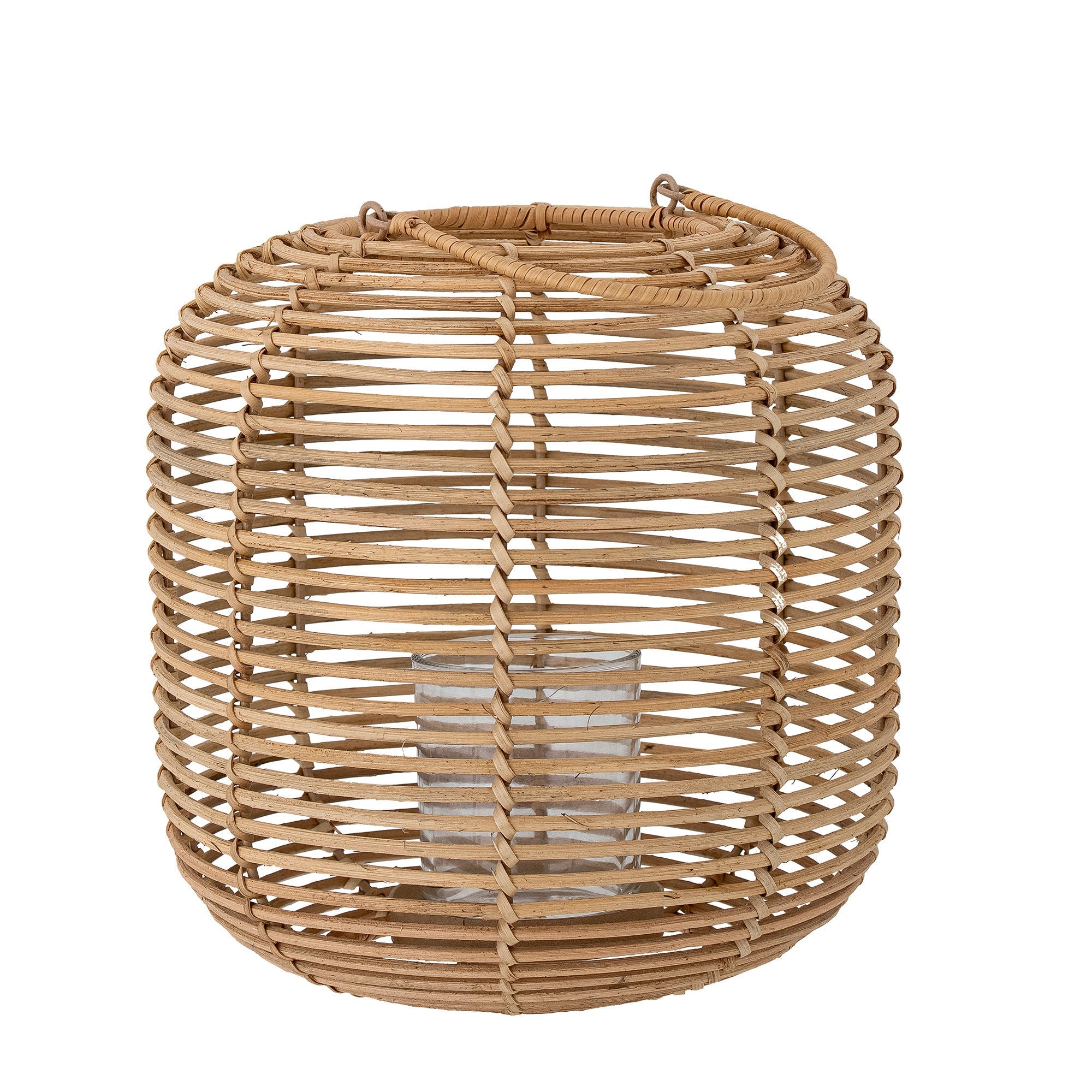 Bloomingville Nei Lantern W/Glass, Nature, Rattan