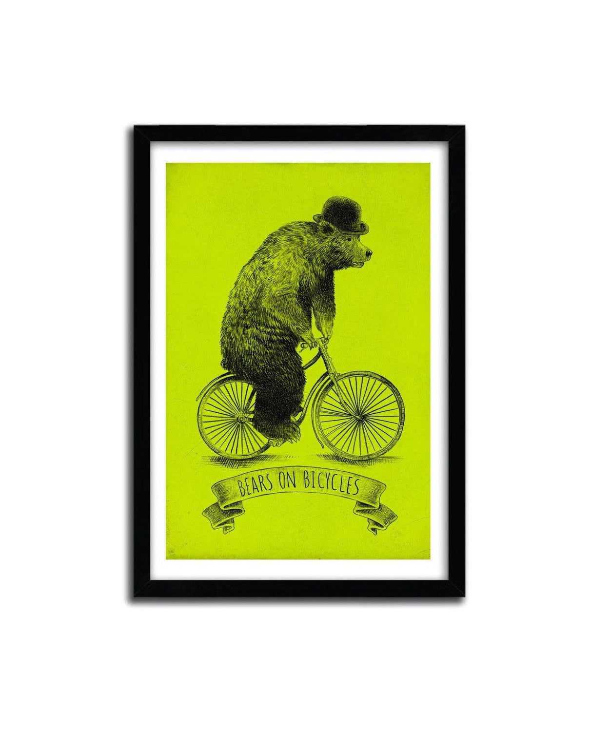Affiche beren op fietsen door Eric Fan