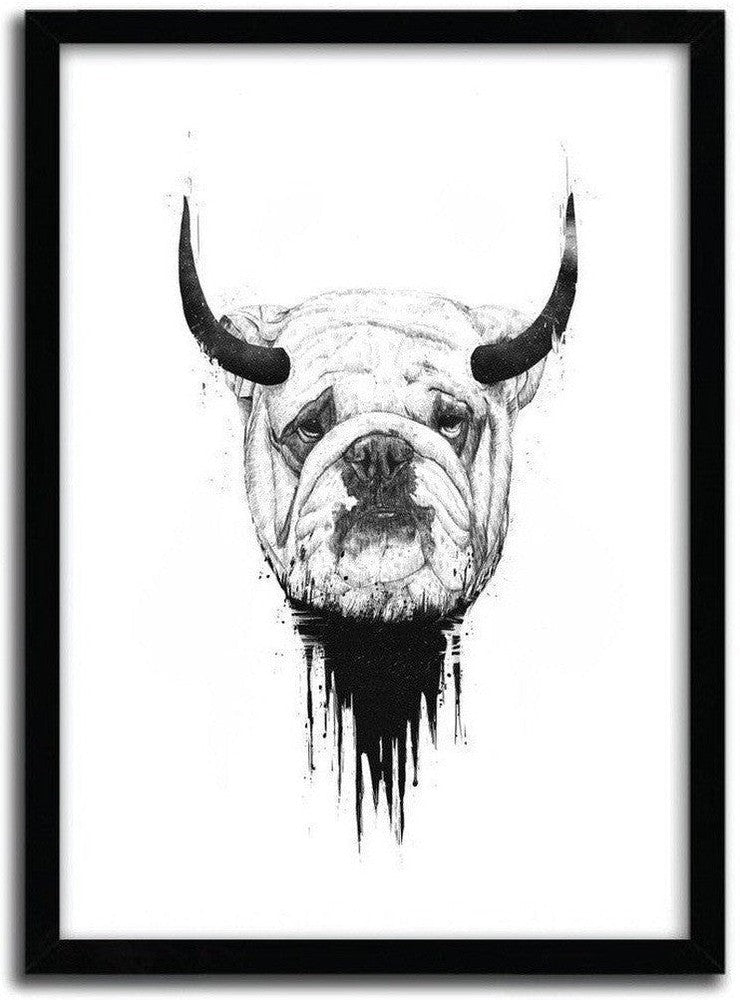 [product_category]-Affiche BULL DOG par BALAZS SOLTI-Magenta Raspberry-1