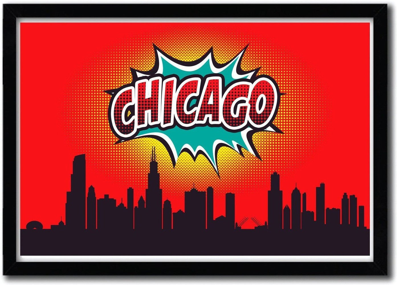 [product_category]-Affiche Chicago par OCTAVIAN MIELU-Magenta Raspberry-1