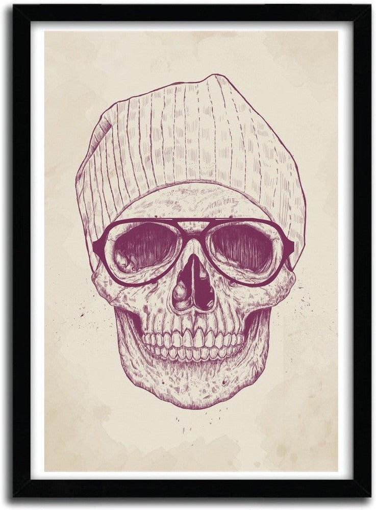 [product_category]-Affiche COOL SKULL par BALAZS SOLTI-Magenta Raspberry-1