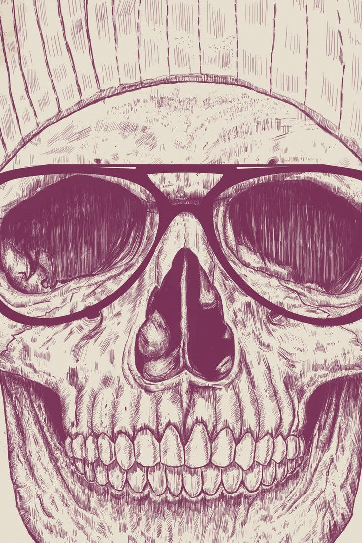 [product_category]-Affiche COOL SKULL par BALAZS SOLTI-Magenta Raspberry-2