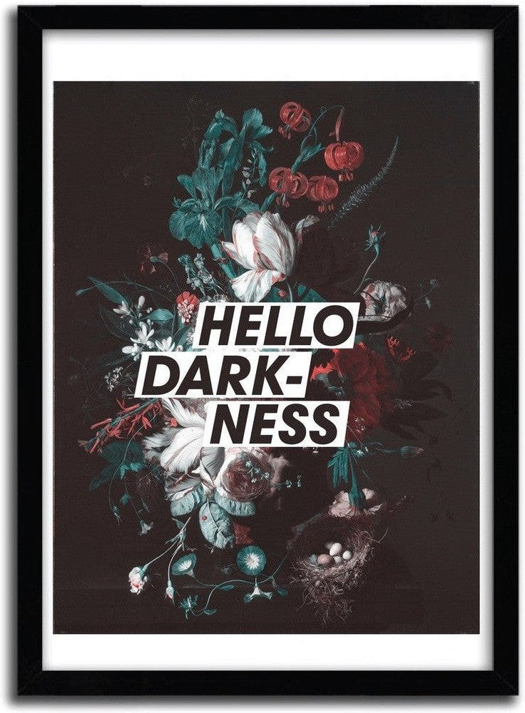 [product_category]-Affiche HELLO DARKNESS par HANS EISKONEN-Magenta Raspberry-1