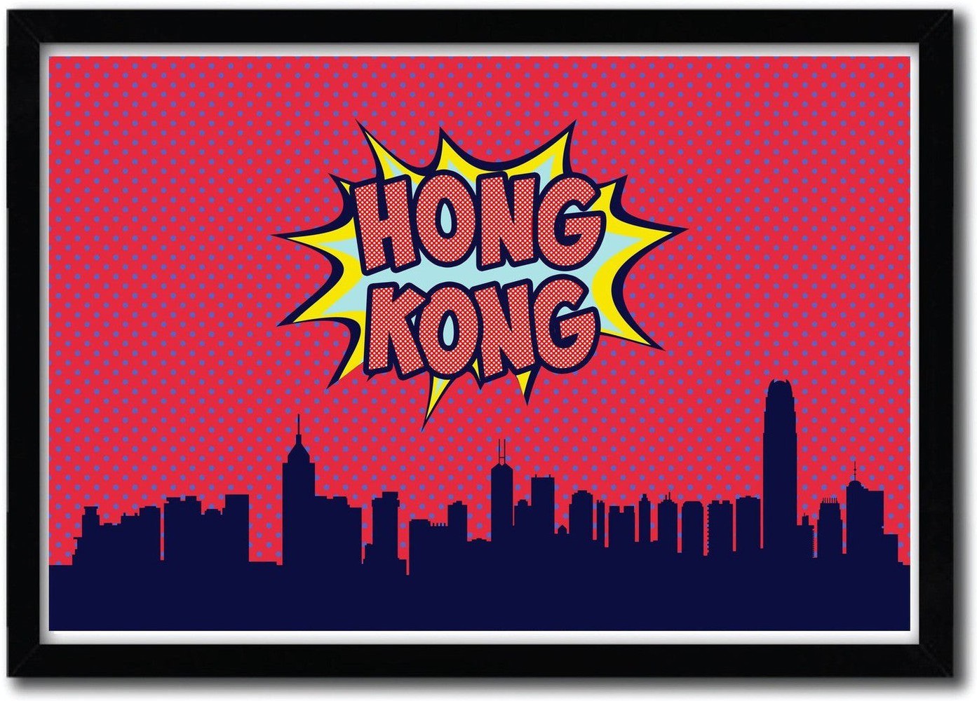 [product_category]-Affiche Honk Kong par OCTAVIAN MIELU-Magenta Raspberry-1