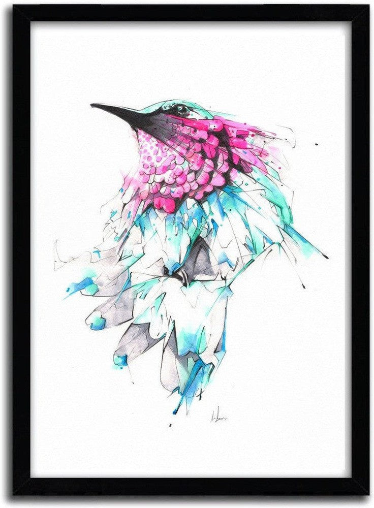 [product_category]-Affiche HUMMINGBIRD par ALEXIS MARCOU-Magenta Raspberry-1