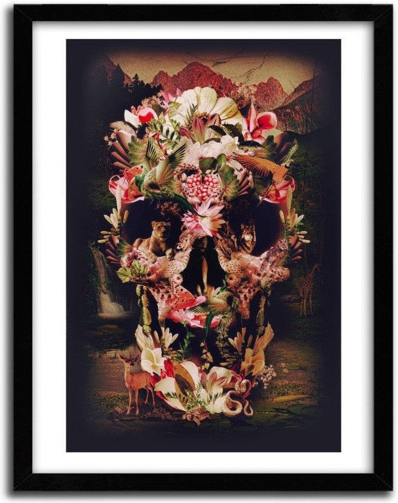 [product_category]-Affiche JUNGLE SKULL by ALI GULEC-Magenta Raspberry-1