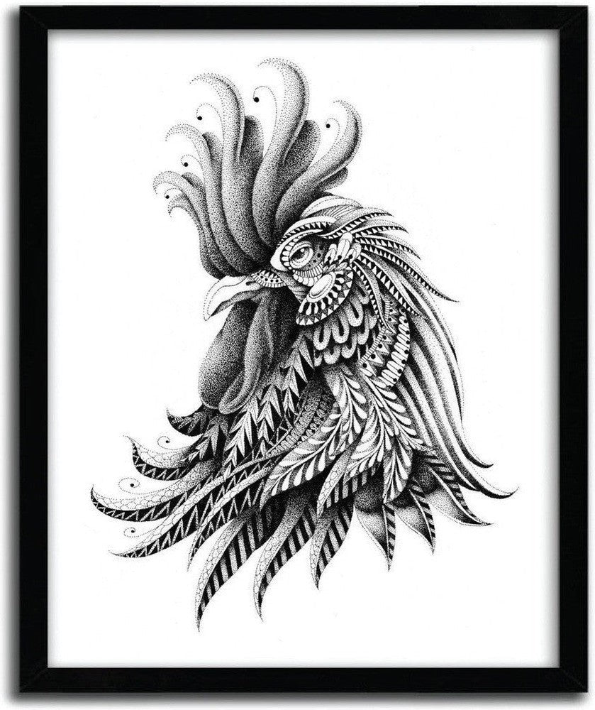 [product_category]-Affiche ORNATE ROOSTER BY BIOWORKZ-Magenta Raspberry-1