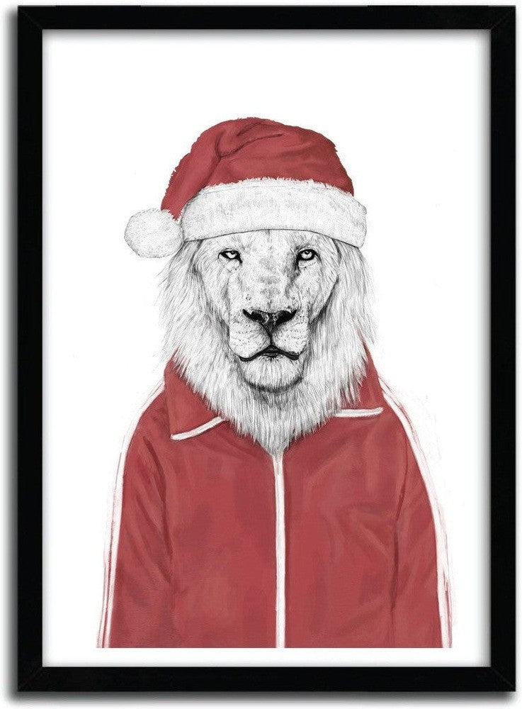 [product_category]-Affiche SANTA LION par BALAZS SOLTI-Magenta Raspberry-1