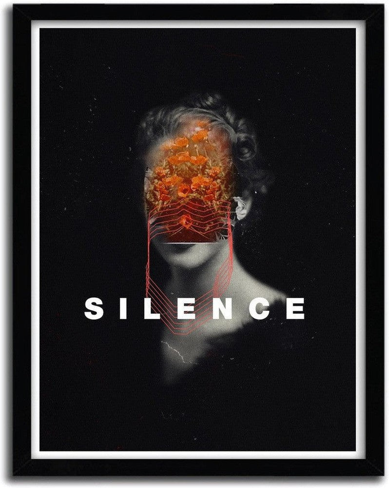 [product_category]-Affiche Silence by FRANK MOTH-Magenta Raspberry-1