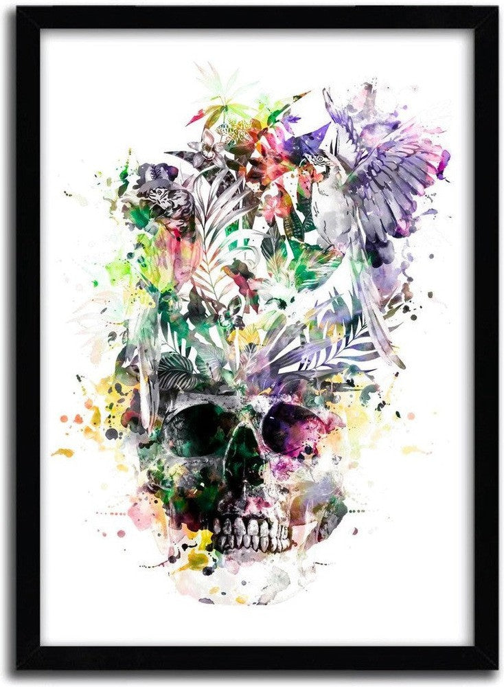 [product_category]-Affiche Skull Parrots par Riza Peker-Magenta Raspberry-1