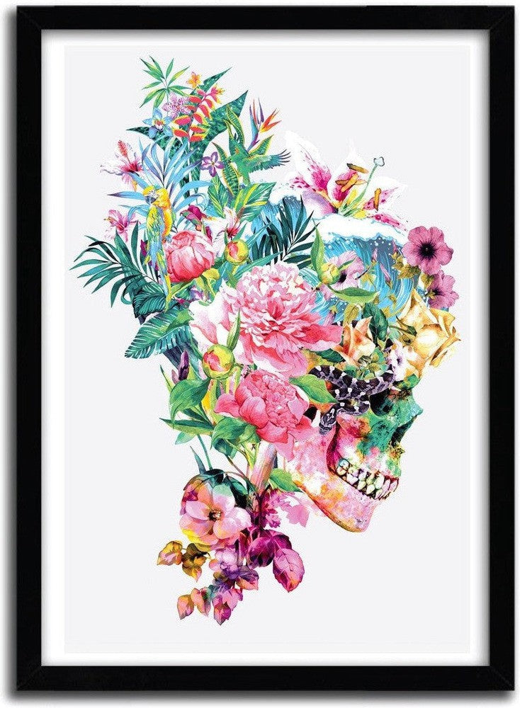 [product_category]-Affiche skull VI par Riza Peker-Magenta Raspberry-1