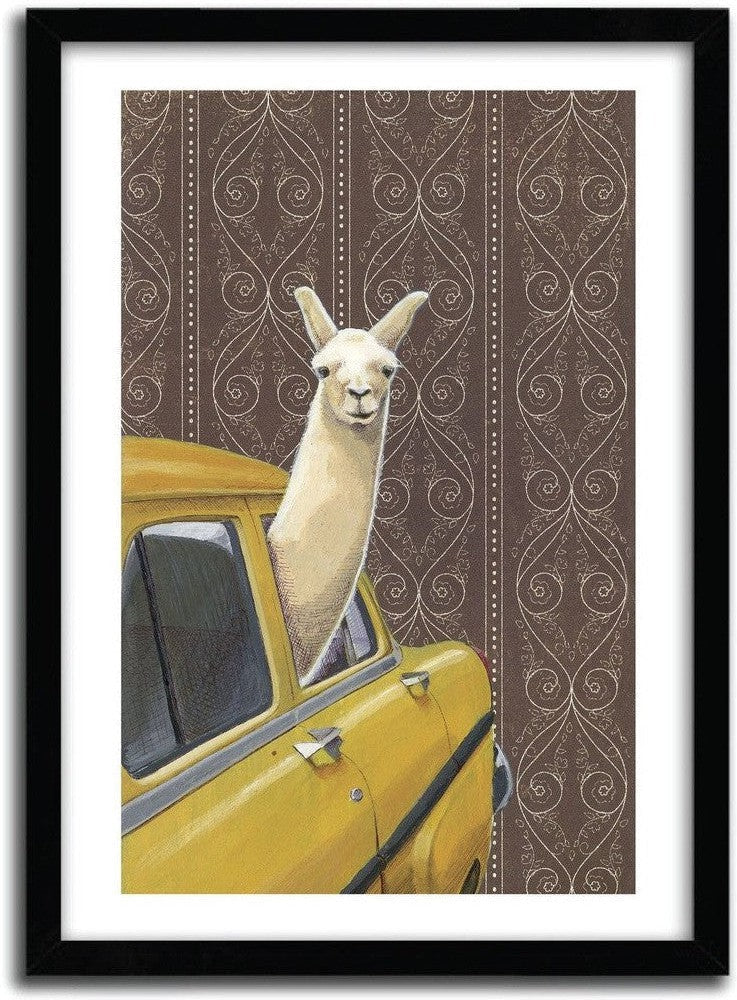 [product_category]-Affiche TAXI LLAMA par JASON RATLIFF-Magenta Raspberry-1