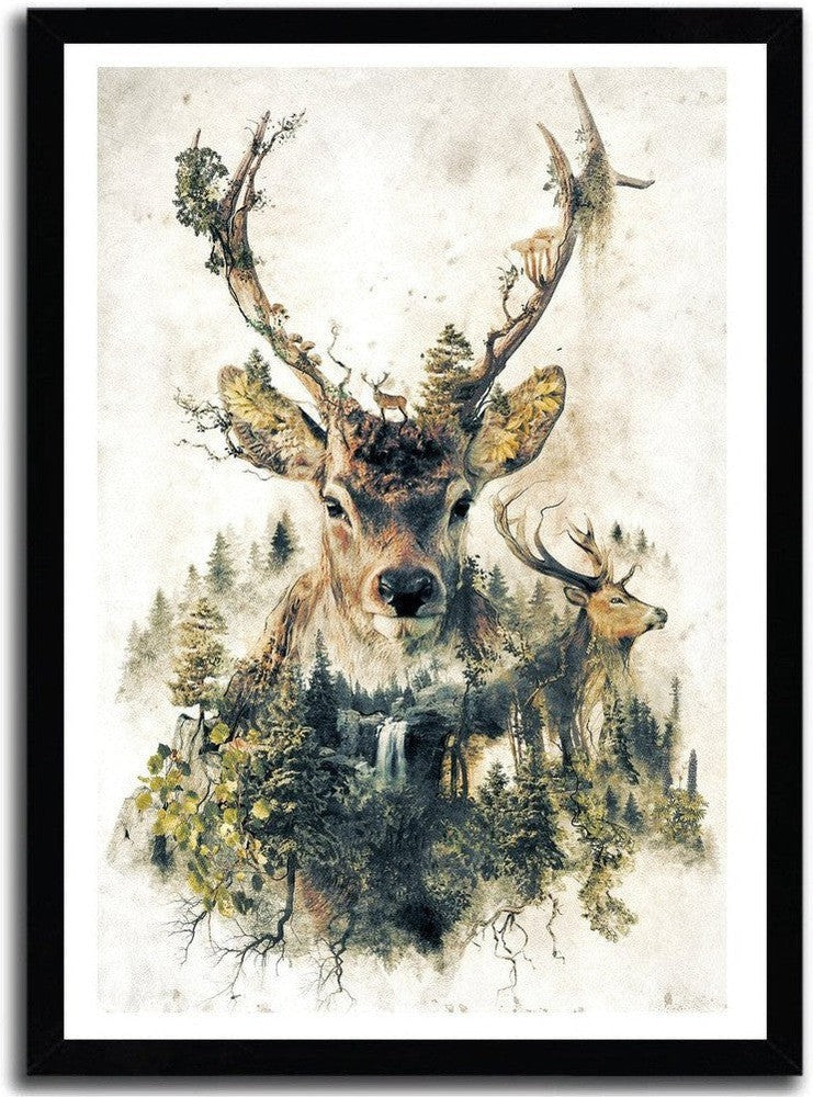 [product_category]-Affiche the deer par Barrett Biggers-Magenta Raspberry-1