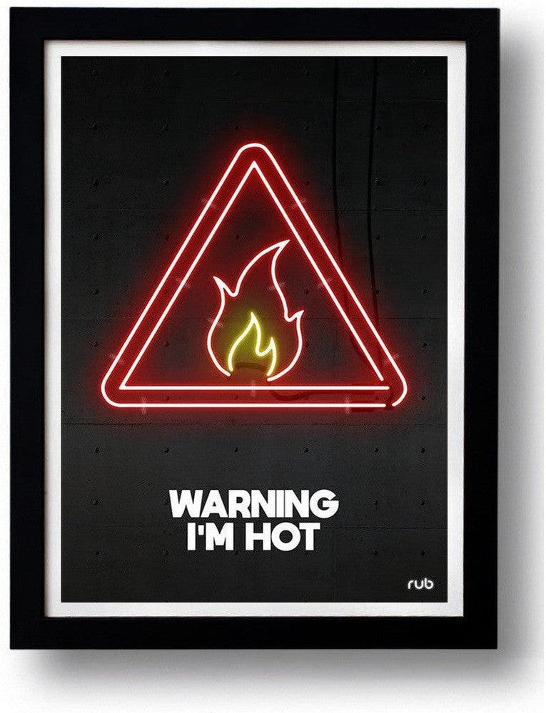 [product_category]-Affiche WARNING I'M HOT by RUB-Magenta Raspberry-1