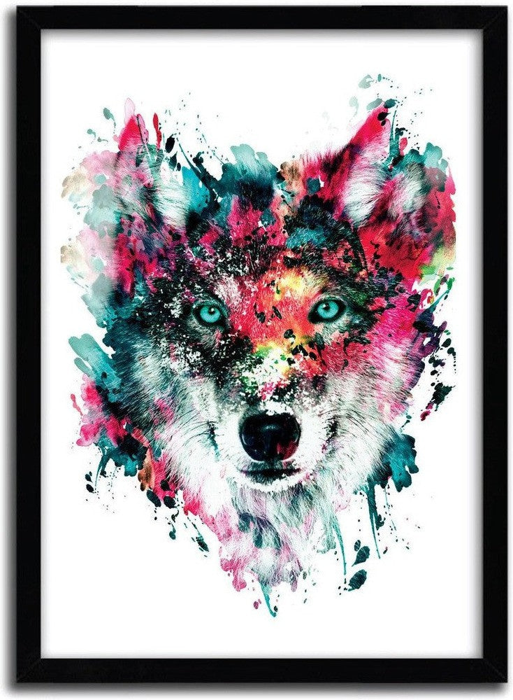 [product_category]-Affiche wolf II par Riza Peker-Magenta Raspberry-1