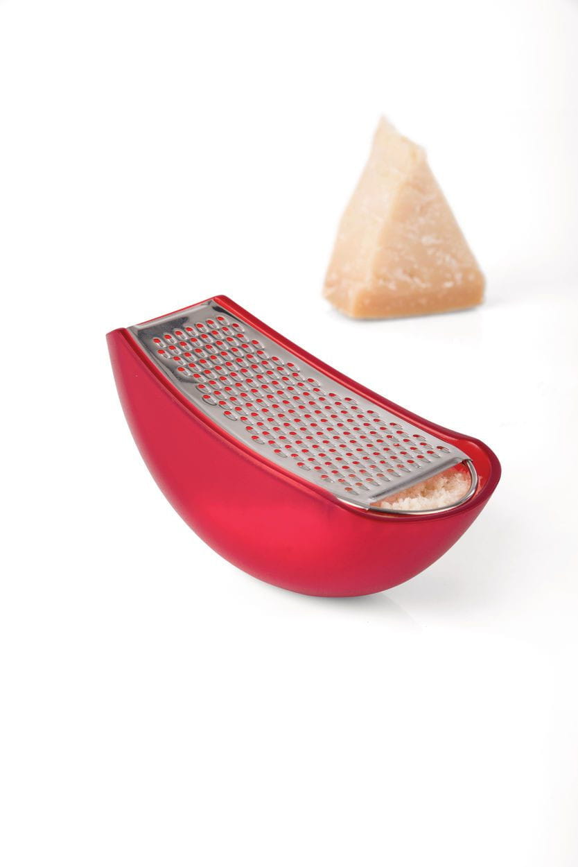 Alessi Parmenide Grater con lata de queso, negro