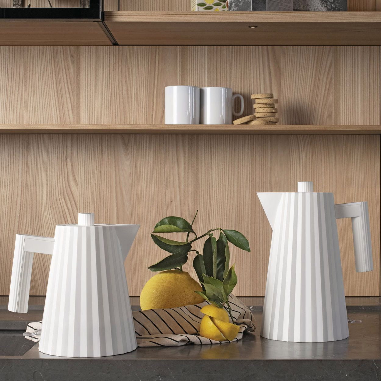 Alessi Plissé Electric Have 1,7 L, blanco