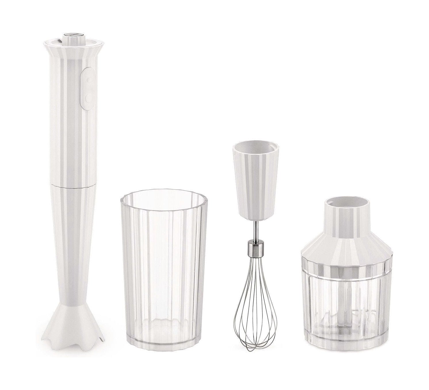 Alessi Plissé Hand Blender Set, blanco