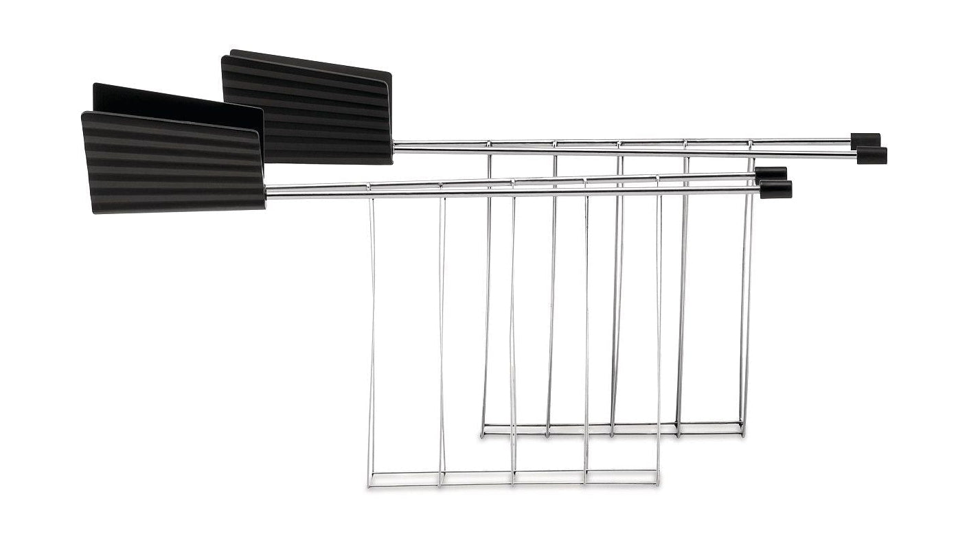 Alessi Plissé -Set von zwei Toaster -Racks, schwarz