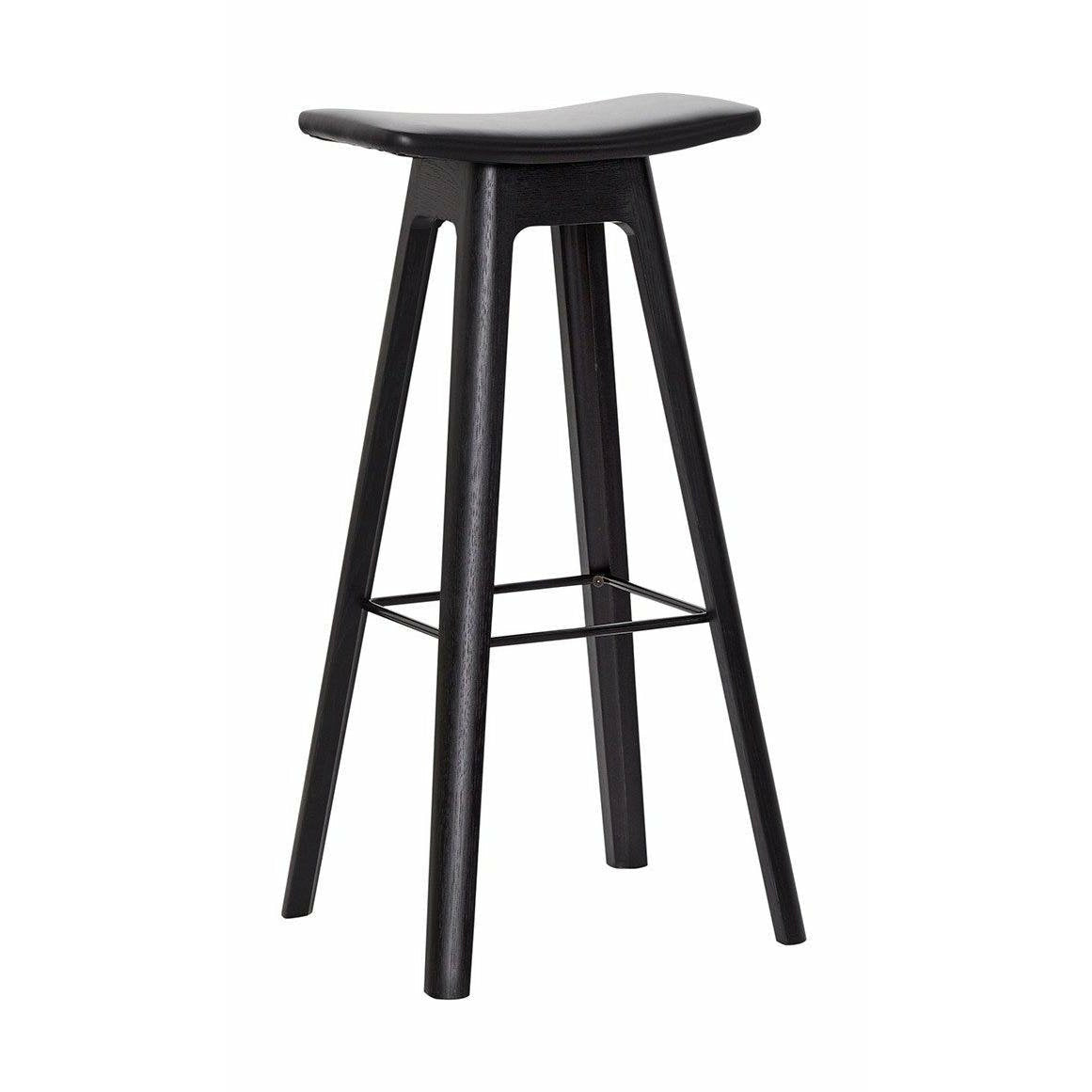 Andersen Furniture Hc1 Tabouret de Bar Chêne Noir, Assise en Cuir Noir, H 80 cm