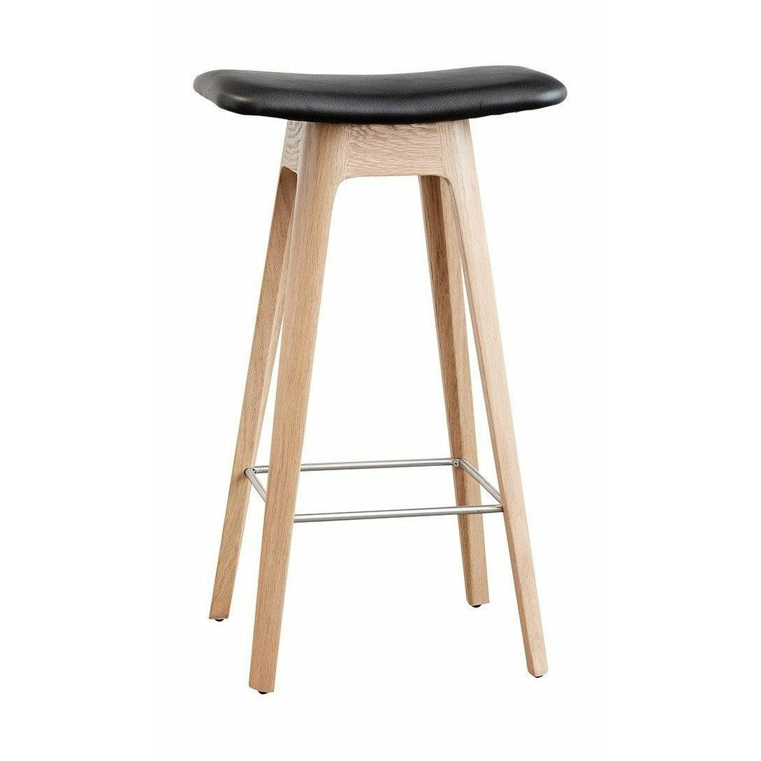 Andersen Furniture HC1 Bar Stool Oak, Black Leather Seat, H 67cm