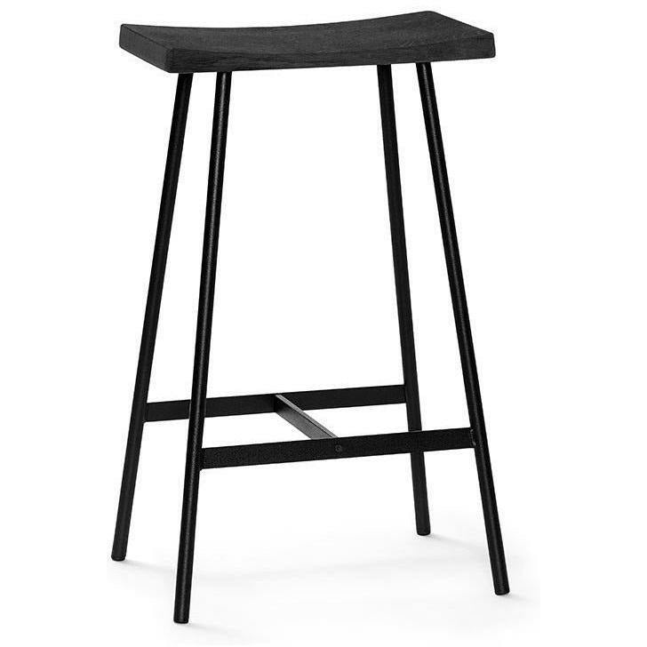 Andersen Furniture Hc2 Bar Stool Black Oak, Steel Frame, H 65cm