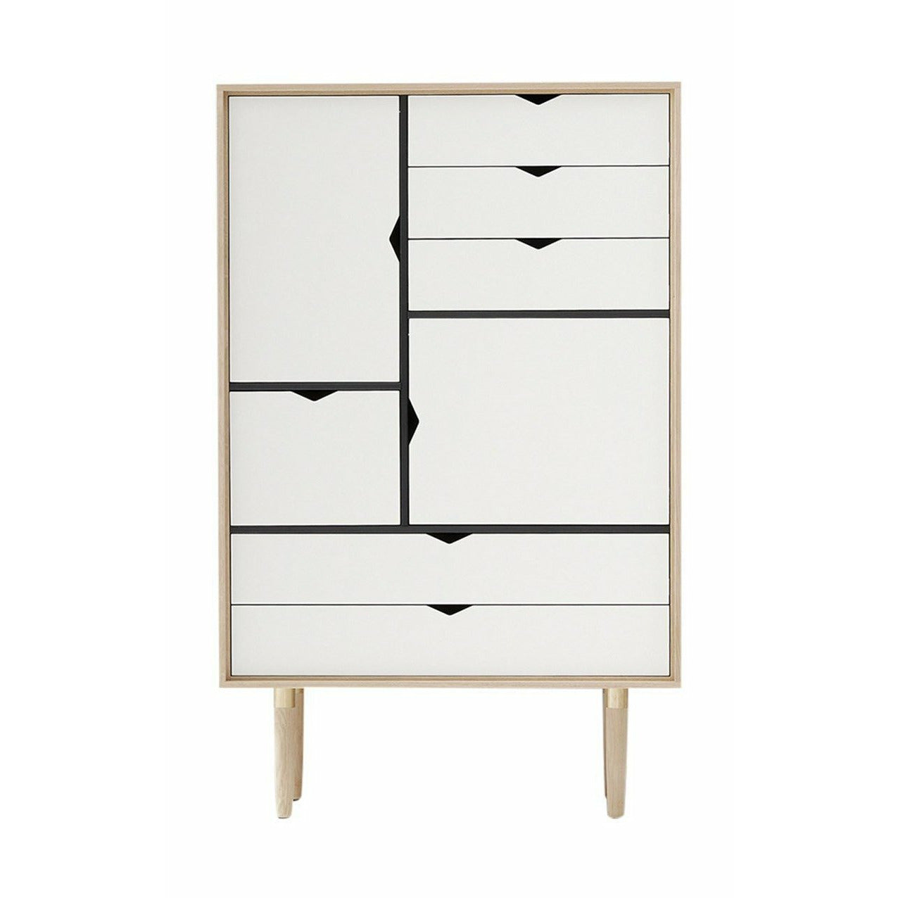 Andersen Furniture S5 Roble de jabón de gabinete, frente blanco