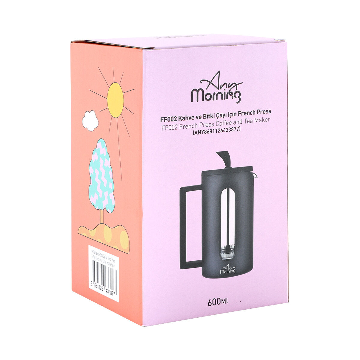[product_category]-Any Morning FF002 French Press Kaffeemaschine Schwarz 600 ML-Byzantium Nemesis-ANY8681126433877-7