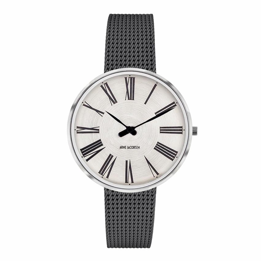 [product_category]-Arne Jacobsen Roman Watch 34 Mm, Steel/White/Grey-Arne Jacobsen Watches-5712799021108-3953309mgr-ARN-1