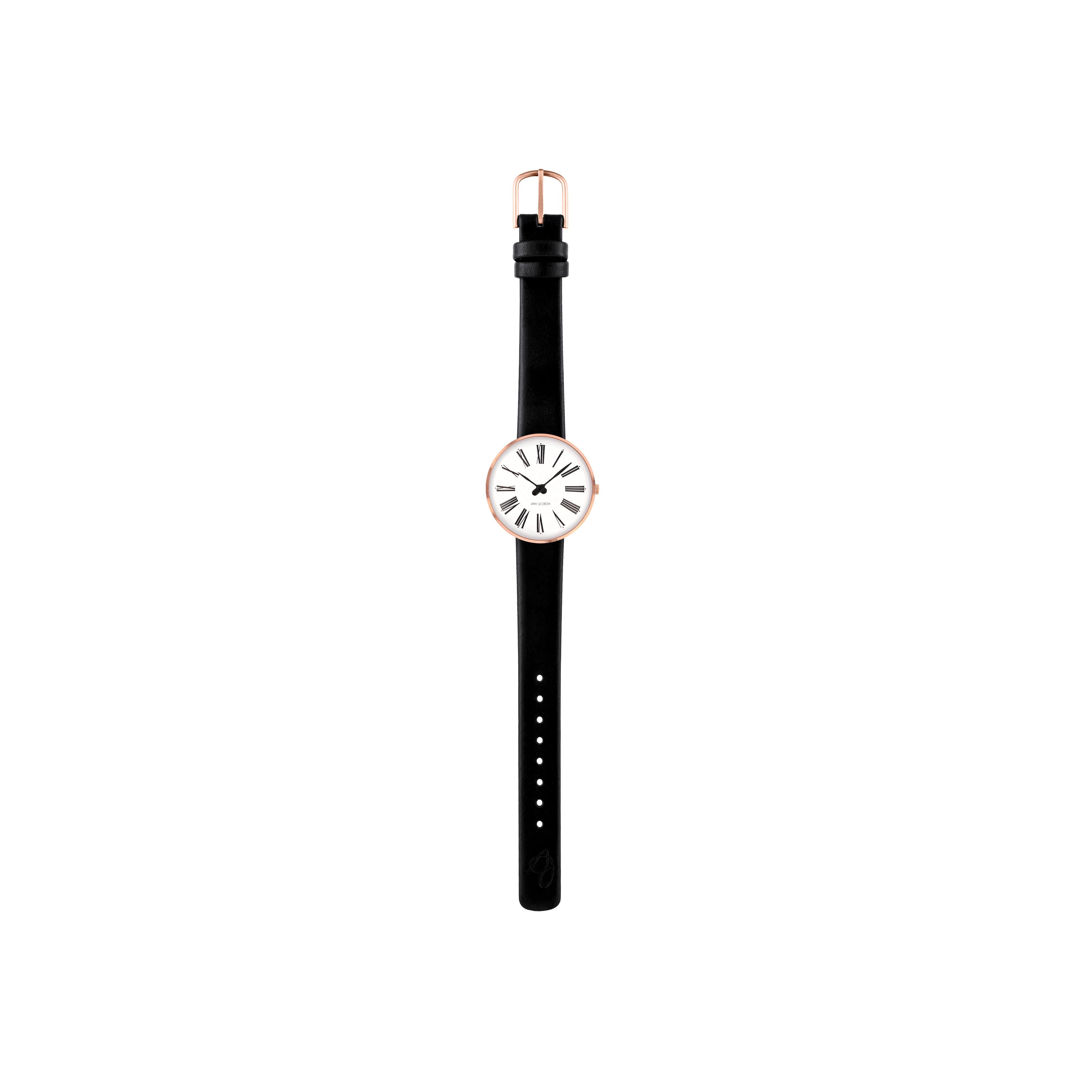 [product_category]-Arne Jacobsen Roman Watch ø30, Rosé/Black-Arne Jacobsen Watches-5712799016623-3953315 / 53315-1401rp-ARN-2