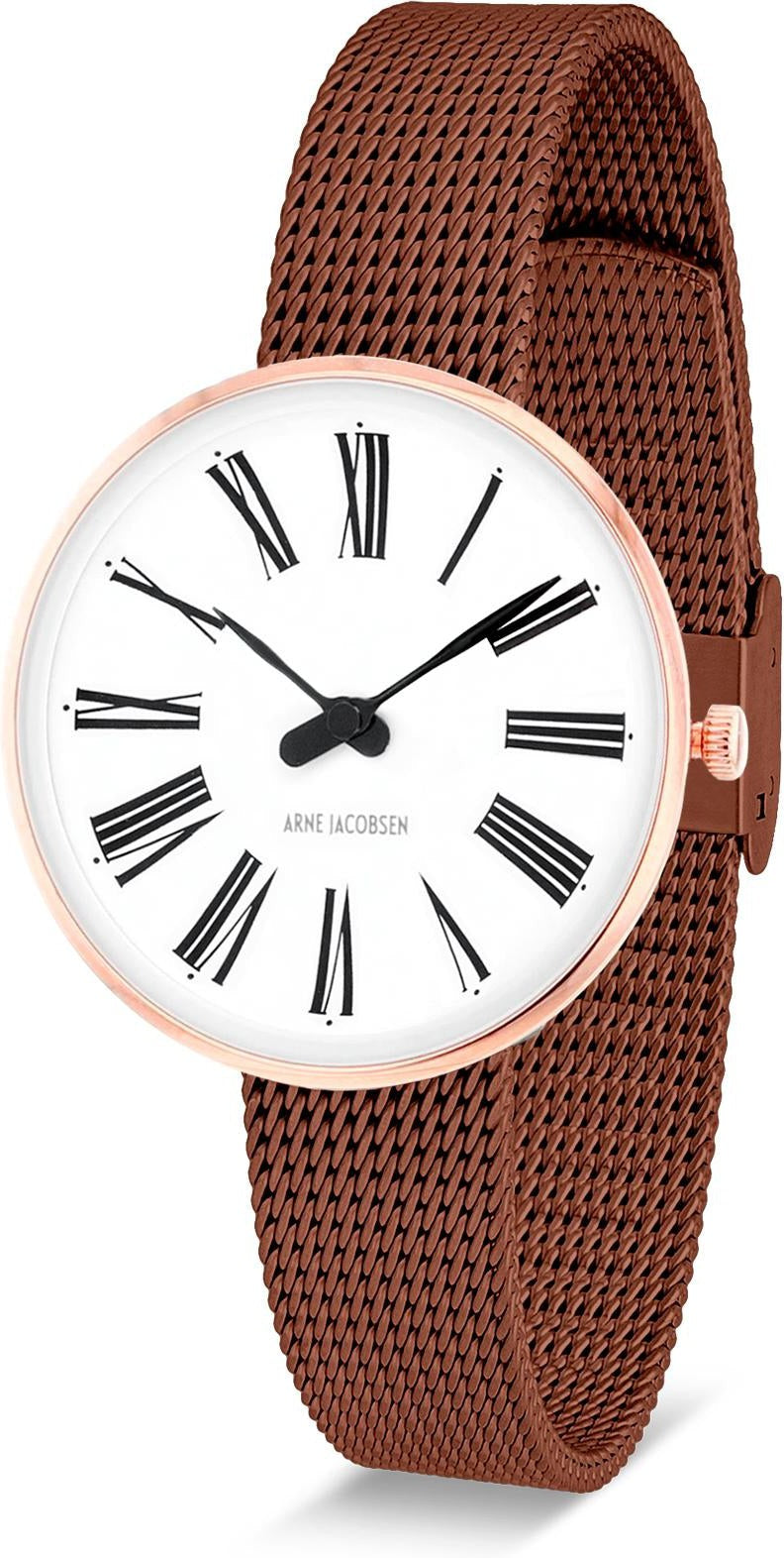 Arne Jacobsen Roman Wristwatch Ø30, Rosé/ malla de cobre