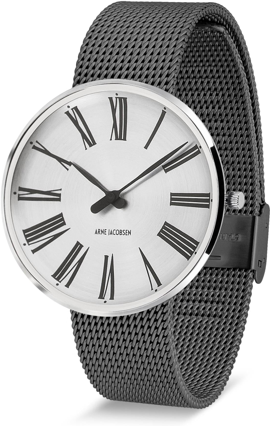 Arne Jacobsen Römische Armbanduhr Ø40, Sunray/Grau -Netz