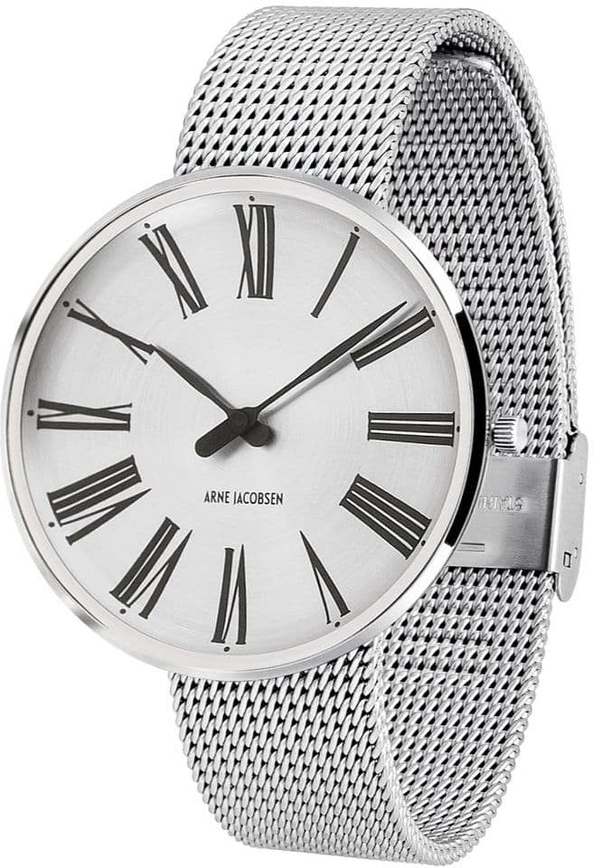 Arne Jacobsen Römische Armbanduhr Ø40, Sunray/Silbernetz