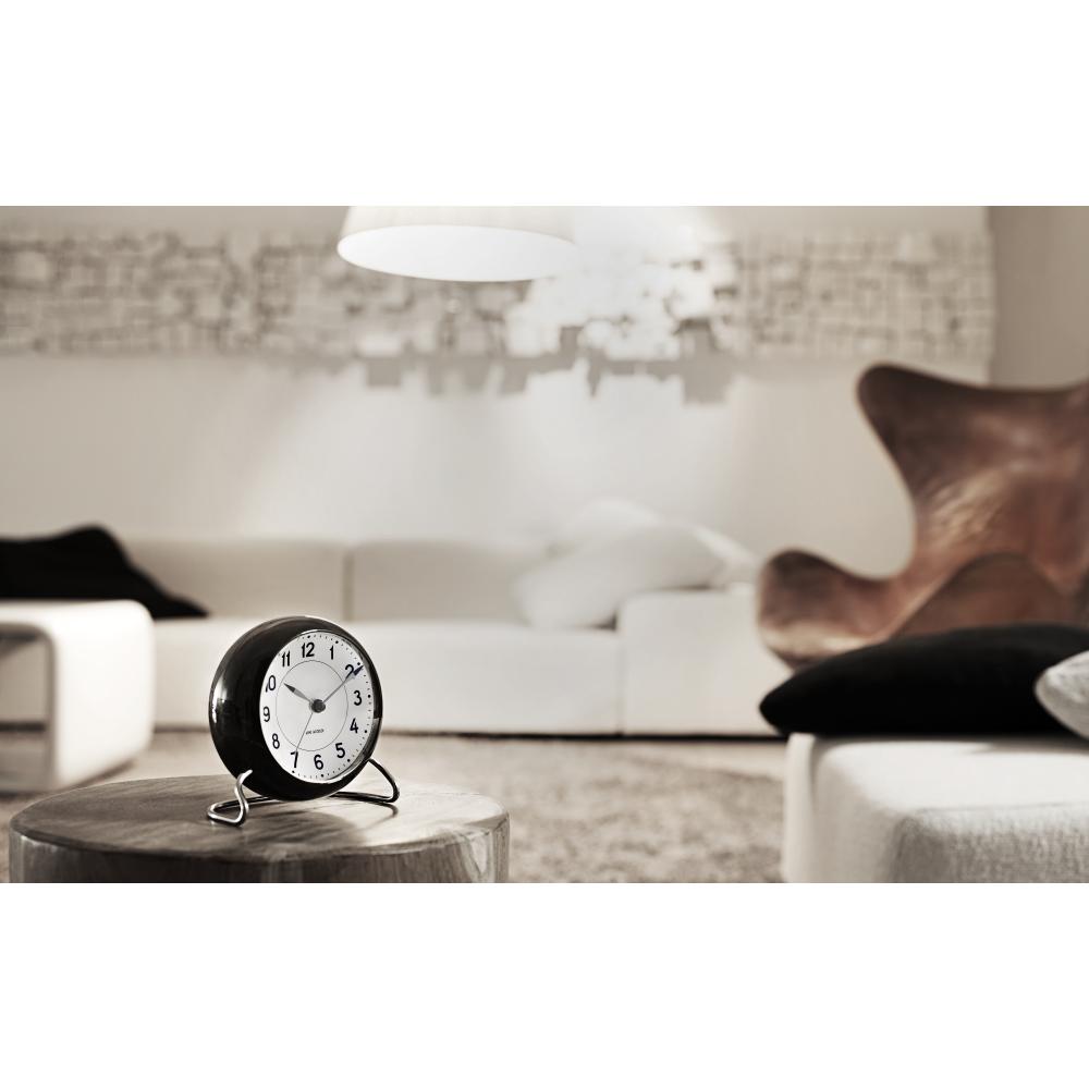 [product_category]-Arne Jacobsen Station Table Clock With Alarm, Black-Arne Jacobsen-5709513436720-43672-ARN-4