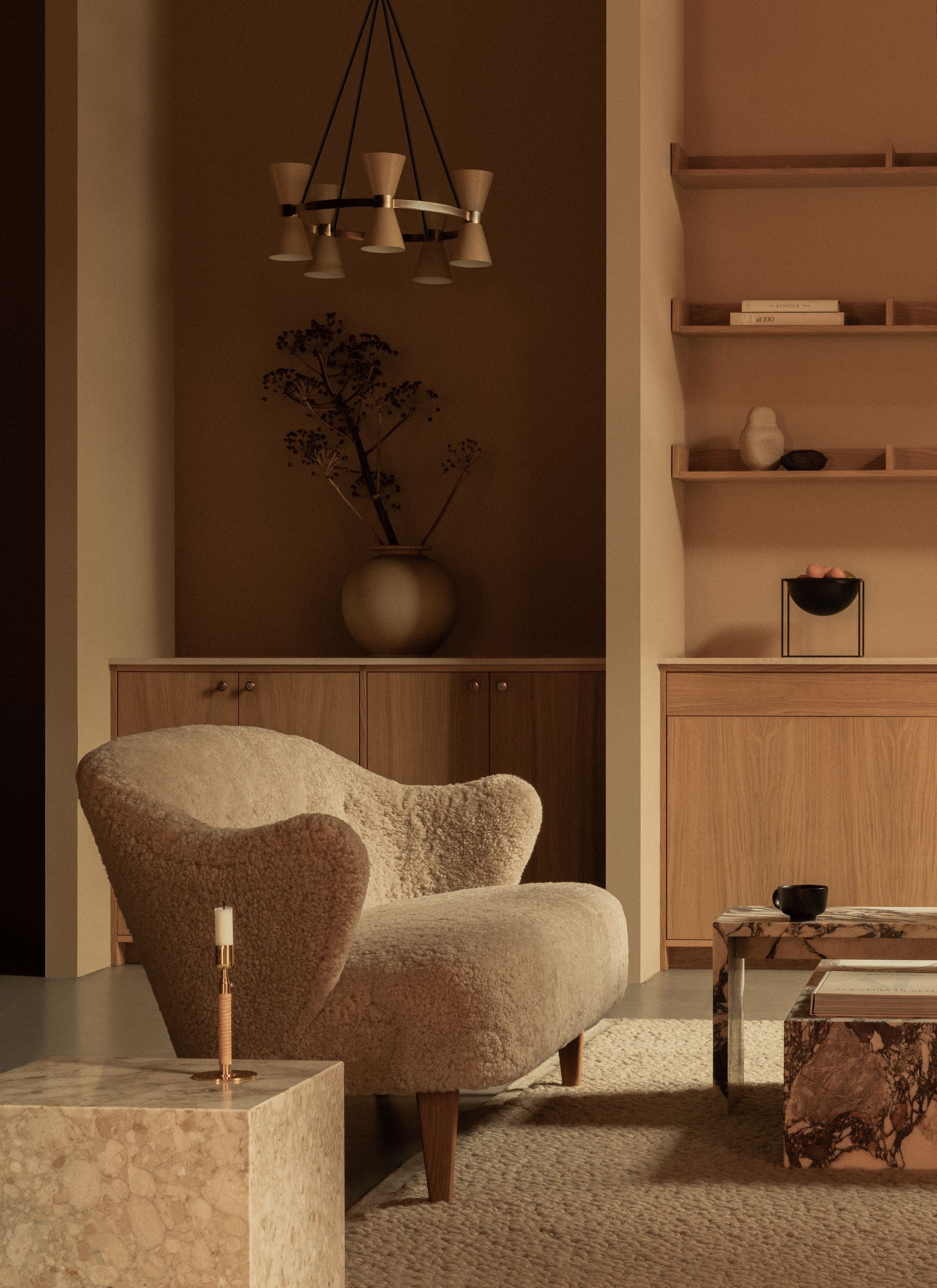 Audo Copenhagen Ingeborg Botones del sillón Vegetal, Sacho Zero 1/roble ahumado