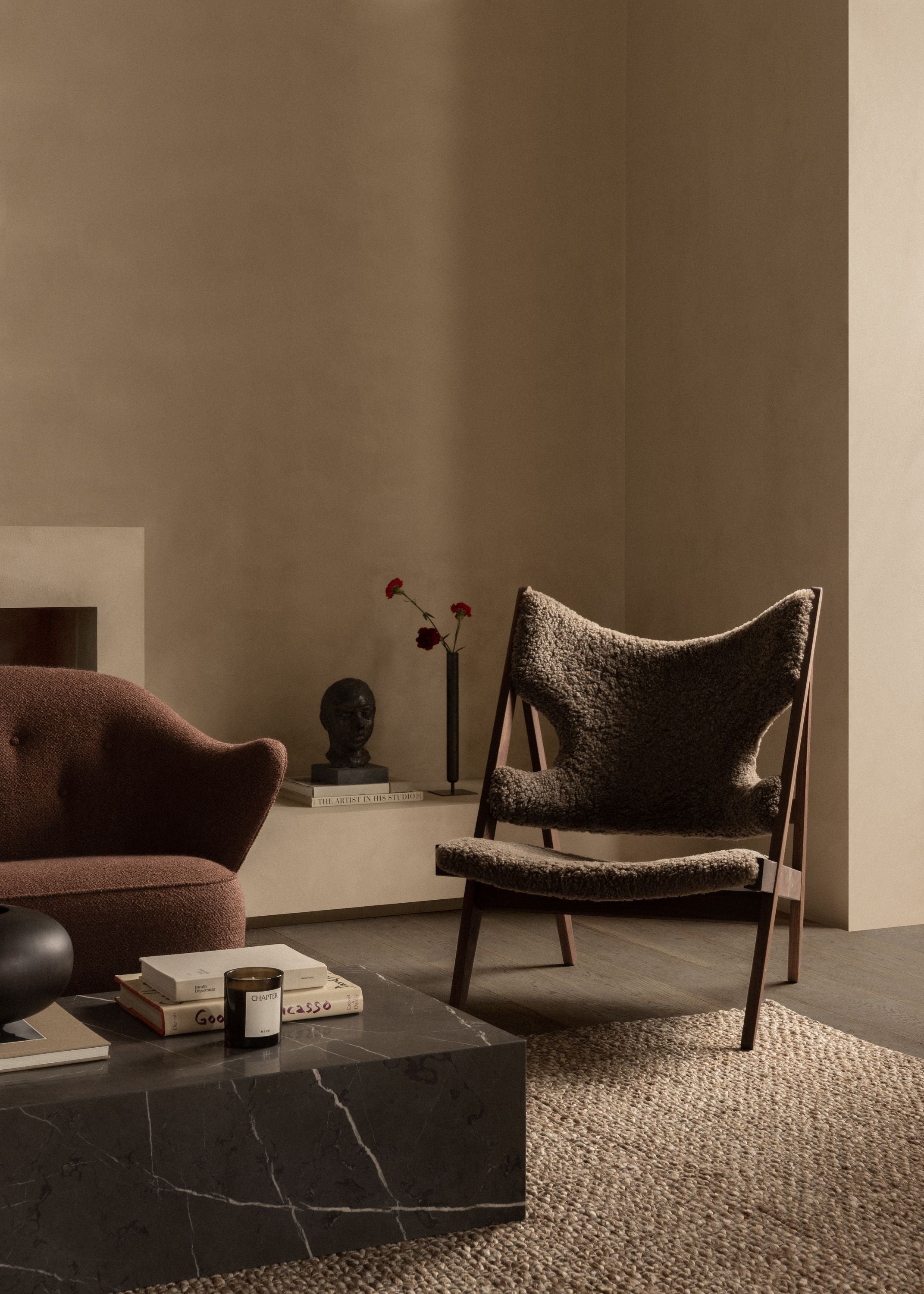 Audo Copenhagen Ingeborg Botones del sillón Vegetal con el taburete, sacho cero 1/roble ahumado